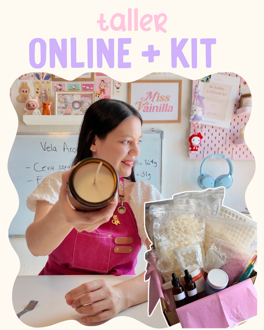 Taller de Velas de Soya-Guía para Principiantes + Kit Alumna Vainilla